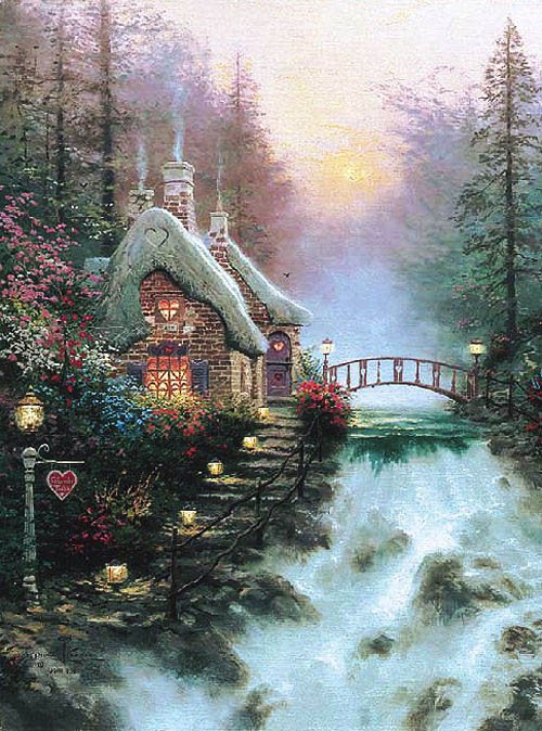 Thomas Kinkade Sweetheart Cottage II